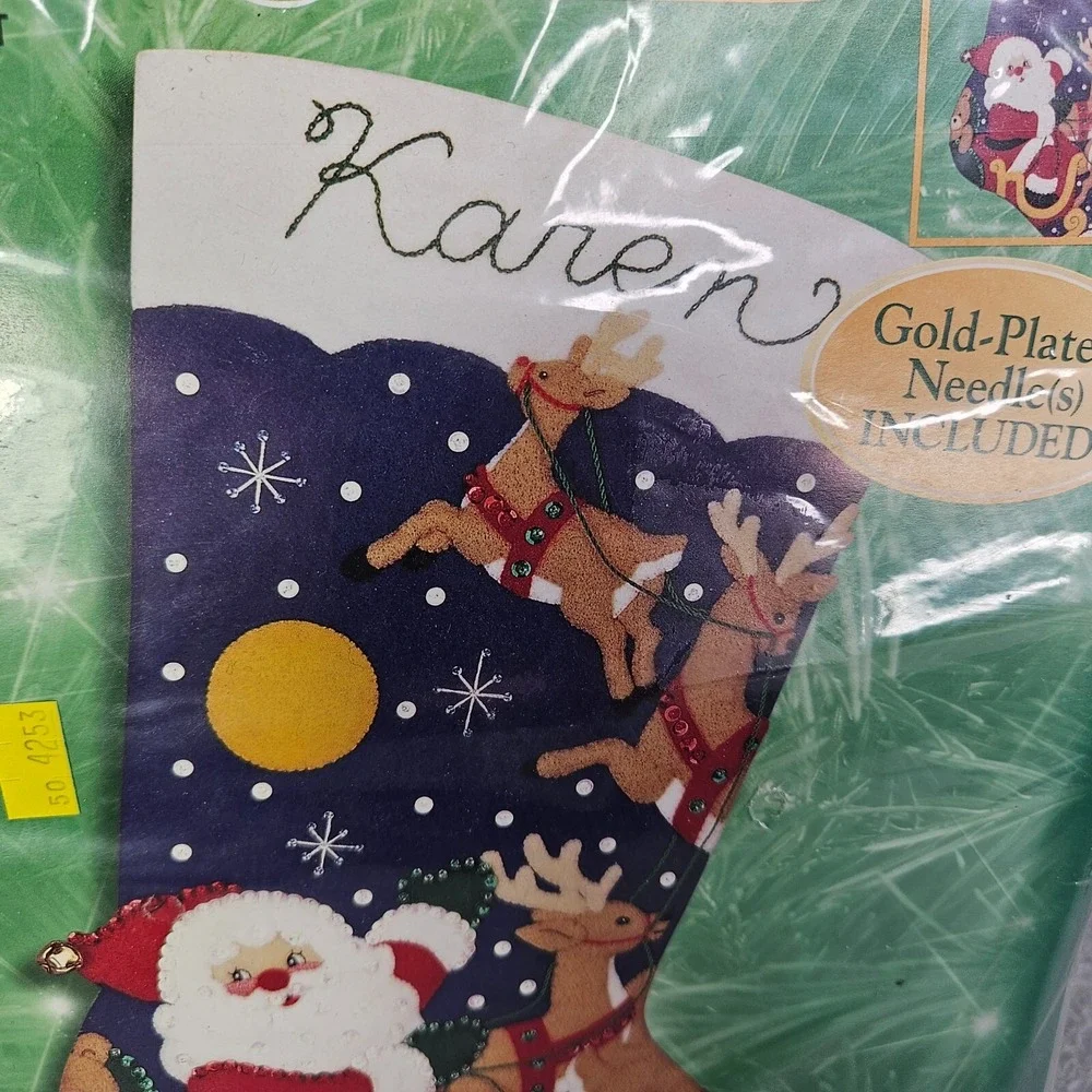 Bucilla AND TO ALL A GOOD NIGHT Felt Applique Christmas 18